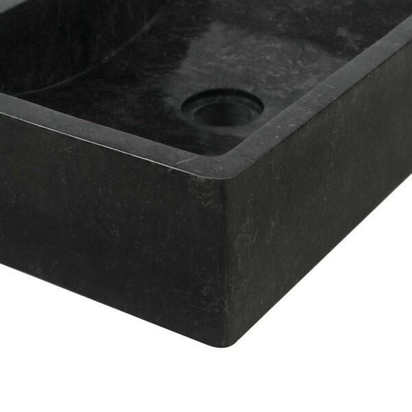 vidaXL Sink 45x30x12 cm Marble High Gloss Black - Image 8