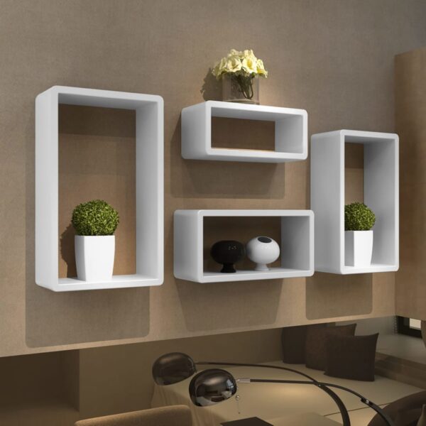 Cuboid shelf set of 4 White - Image 1