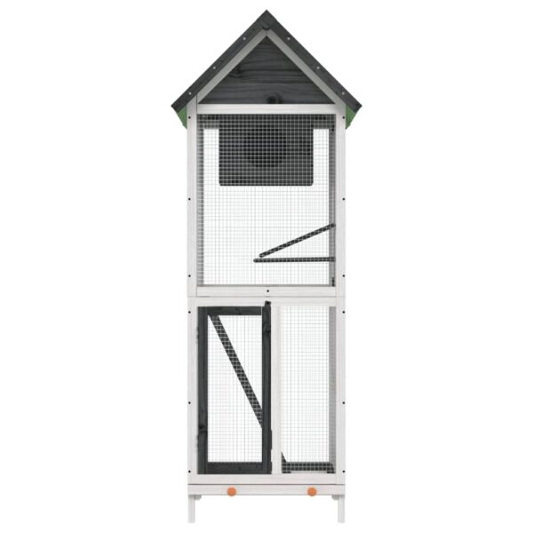 vidaXL Bird House Grey 60x58.5x160 cm Solid Wood Pine - Image 3