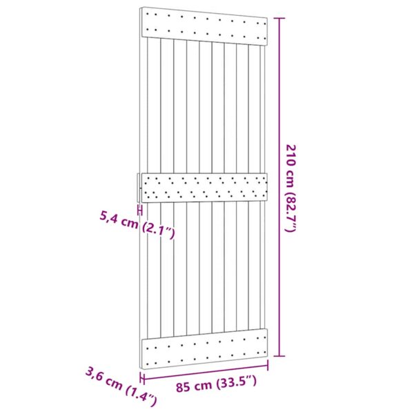 vidaXL Door NARVIK 85x210 cm Solid Wood Pine - Image 9