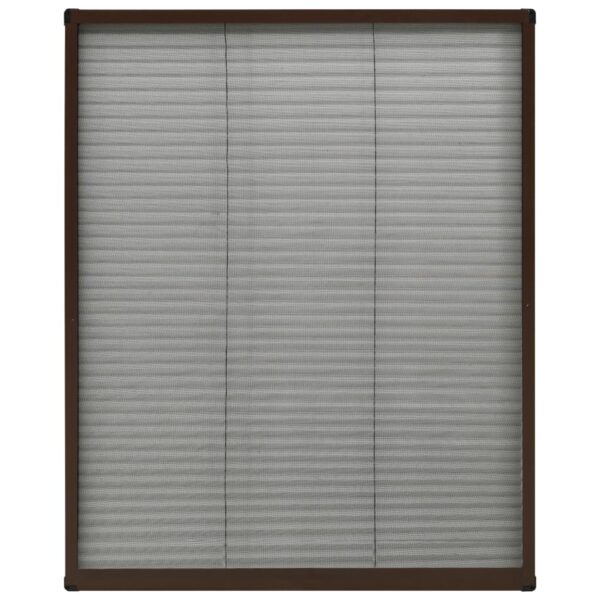 vidaXL Plisse Insect Screen for Windows Aluminium Brown 80x100 cm - Image 2
