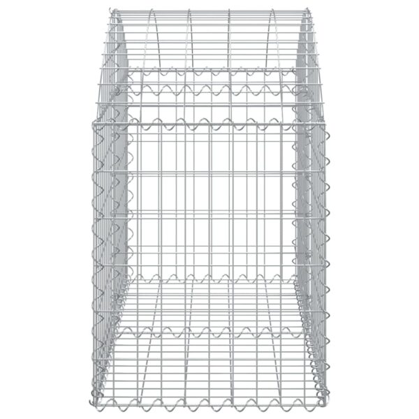 vidaXL Arched Gabion Basket 100x50x60/80 cm Galvanised Iron - Image 4
