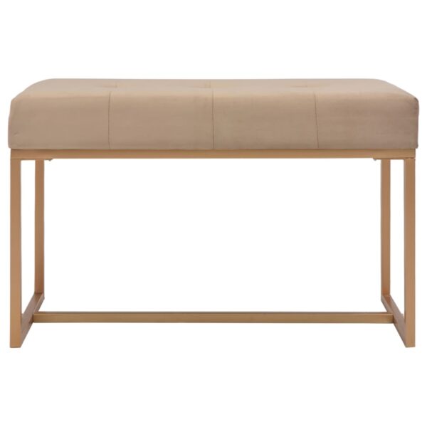 vidaXL Bench 80 cm Beige Velvet - Image 2