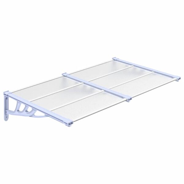 vidaXL Door Canopy Grey and Transparent 152.5x90 cm Polycarbonate - Image 2