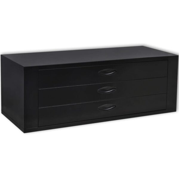 vidaXL Metal Tool Chest 3 Drawers Black - Image 1