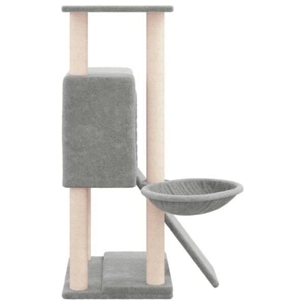 vidaXL Cat Tree with Sisal Scratching Posts Light Grey 96 cm - Image 4