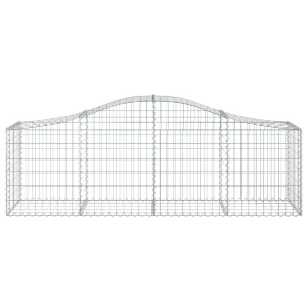 vidaXL Arched Gabion Basket 200x50x60/80 cm Galvanised Iron - Image 3