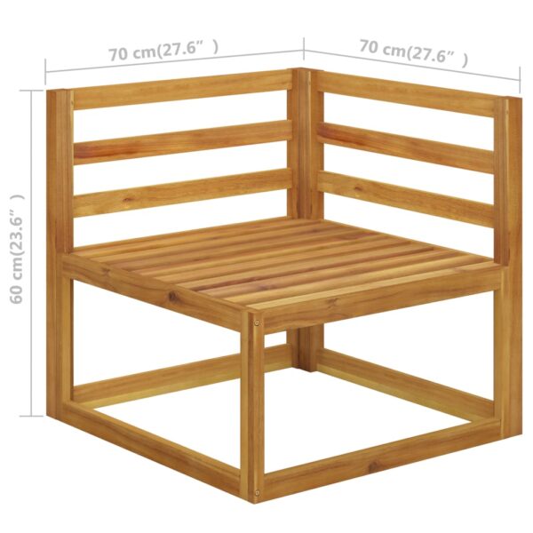 vidaXL 3-Seater Garden Sofa with Cushion Cream Solid Acacia Wood - Image 11
