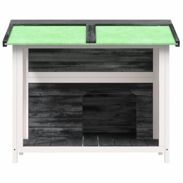 vidaXL Dog Kennel Grey 96x87x80.5 cm Solid Wood Pine - Image 3