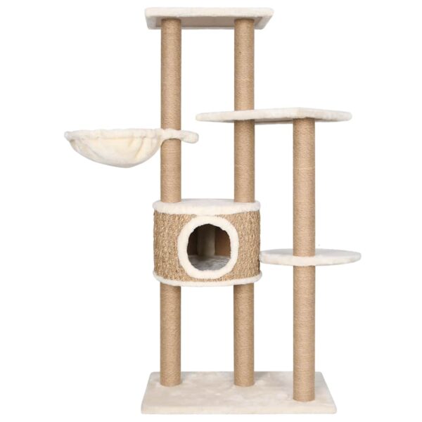 vidaXL Cat Tree with Scratching Post 126cm Seagrass - Image 3