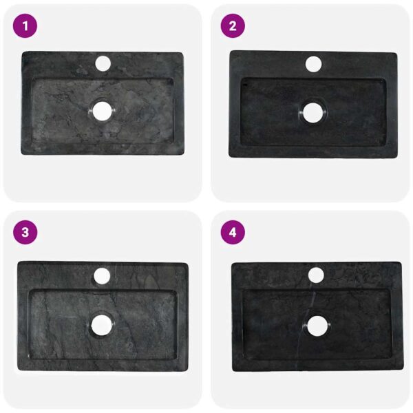 vidaXL Wall-mounted Sink Black 38x24x6.5 cm Marble - Image 10
