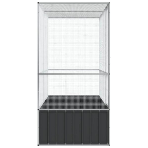 vidaXL Aviary Silver 210.5x107x212 cm Steel - Image 5