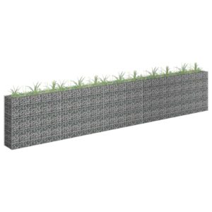 vidaXL Gabion Raised Bed Galvanised Steel 450x30x90 cm