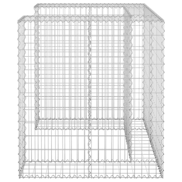 vidaXL Gabion Wall for Garbage Bin Galvanised Steel 110x100x110 cm - Image 4
