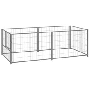 vidaXL Dog Kennel Silver 200x100x70 cm Steel