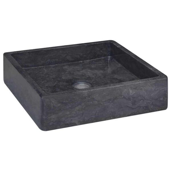 vidaXL Sink Black 40x40x10 cm Marble - Image 1