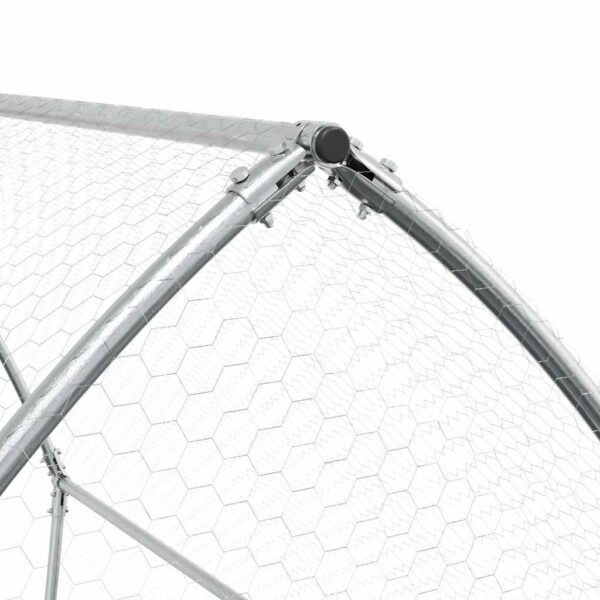 vidaXL Chicken Cage Silver 200x105x182 cm Galvanised Steel - Image 8