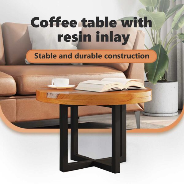 vidaXL Coffee Table Teak Resin 60 cm - Image 12