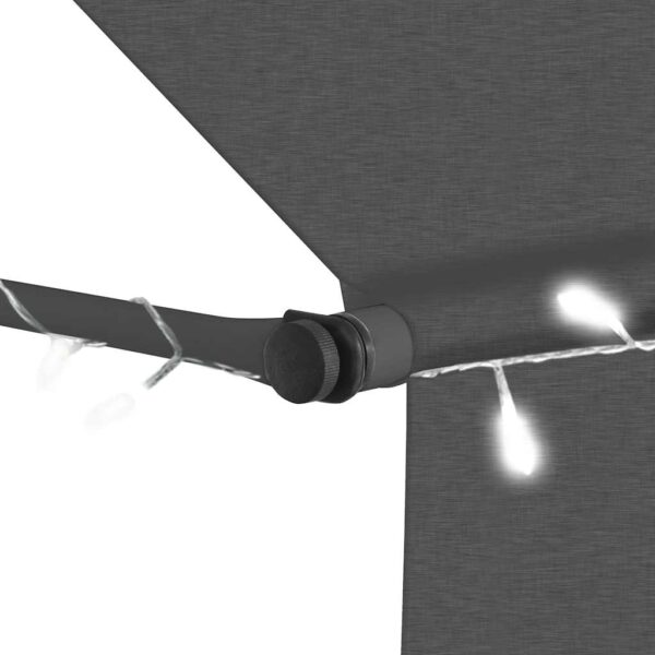 vidaXL Manual Retractable Awning with LED 250 cm Anthracite - Image 5