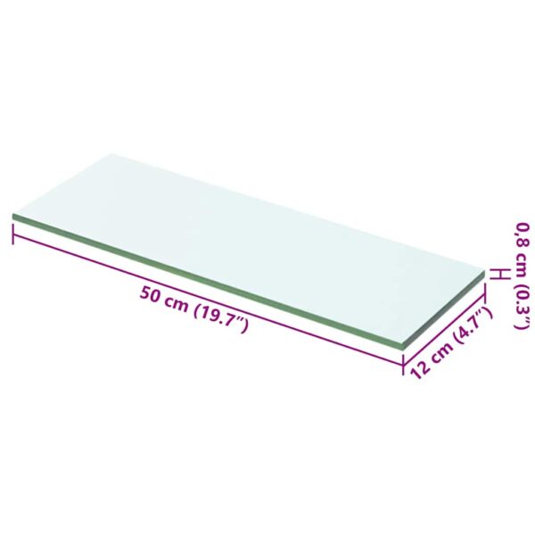 vidaXL Shelves 2 pcs Panel Glass Clear 50x12 cm - Image 4