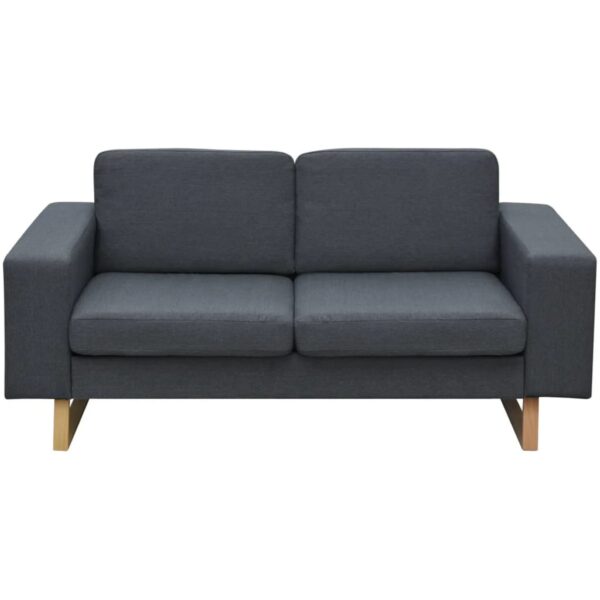 vidaXL 2-Seater and 3-Seater Sofa Set Dark Grey - Image 3