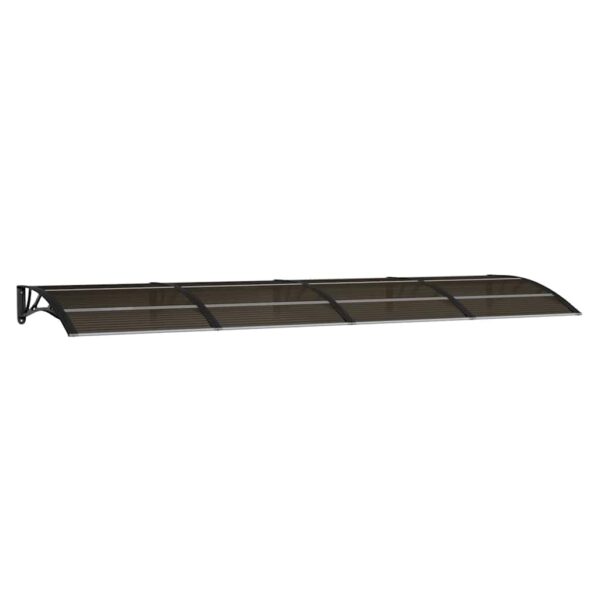 vidaXL Door Canopy Black 350x100 cm Polycarbonate - Image 2