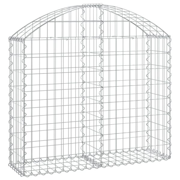 vidaXL Arched Gabion Basket 100x30x80/100 cm Galvanised Iron - Image 2
