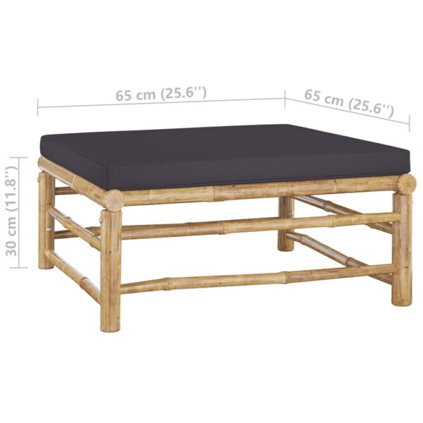 vidaXL 10 Piece Garden Lounge Set with Dark Grey Cushions Bamboo - Image 13