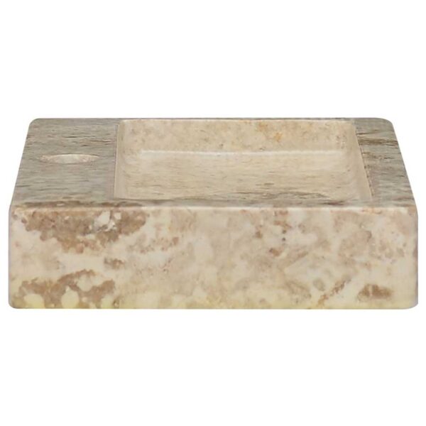 vidaXL Wall-mounted Sink Cream 38x24x6.5 cm Marble - Image 5