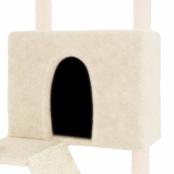 vidaXL Cat Tree with Sisal Scratching Posts Cream 143 cm - Image 6