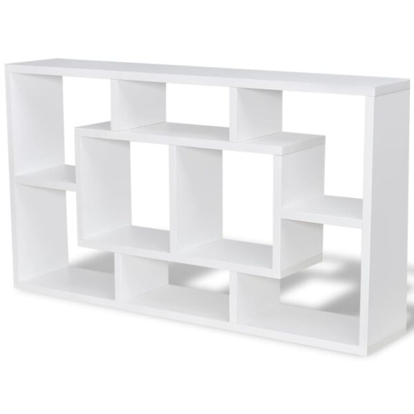 Floating Wall Display Shelf 8 Compartments White - Image 2