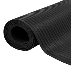 vidaXL Rubber Floor Mat Anti-Slip 5 x 1 m Broad Ribbed