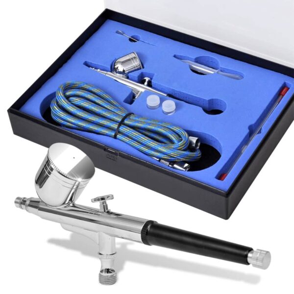 vidaXL Airbrush Set 0.2 / 0.3 / 0.5 mm Nozzles - Image 1