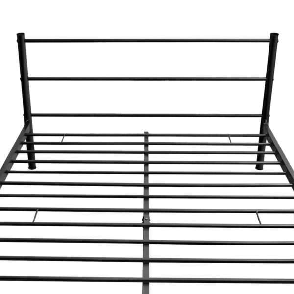 vidaXL Bed Frame without Mattress Black Metal Double Size - Image 5