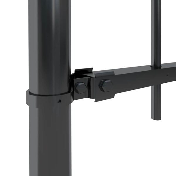 vidaXL Garden Fence with Hoop Top Steel 359x60 cm Black - Image 4