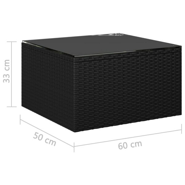 vidaXL 10 Piece Garden Lounge Set with Cushions Poly Rattan Black - Image 12