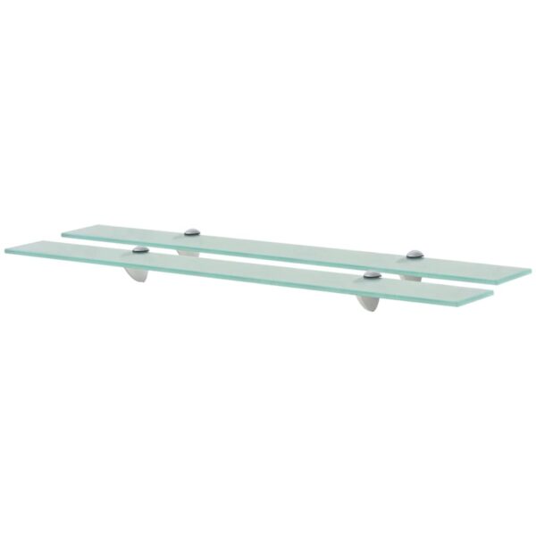 vidaXL Floating Shelves 2 pcs Glass 80x10 cm 8 mm - Image 1