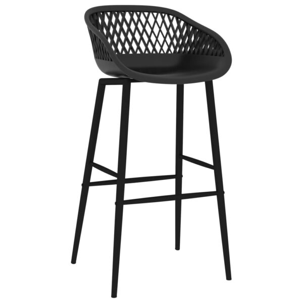 vidaXL Bar Chairs 4 pcs Black - Image 2