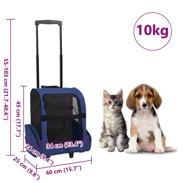 vidaXL Blue Foldable Multipurpose Pet Trolley - Image 8