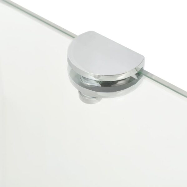 vidaXL Corner Shelves 2 pcs with Chrome Supports Glass Clear 35x35 cm - Image 5