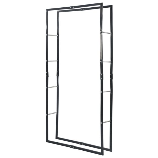 vidaXL Firewood Rack Black 100x25x200 cm Steel - Image 3