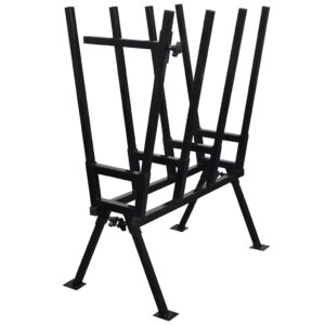 vidaXL Black Powder-Coated Saw Horse for Woodworking