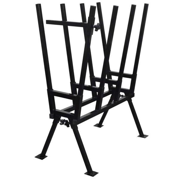 vidaXL Black Powder-Coated Saw Horse for Woodworking - Image 1