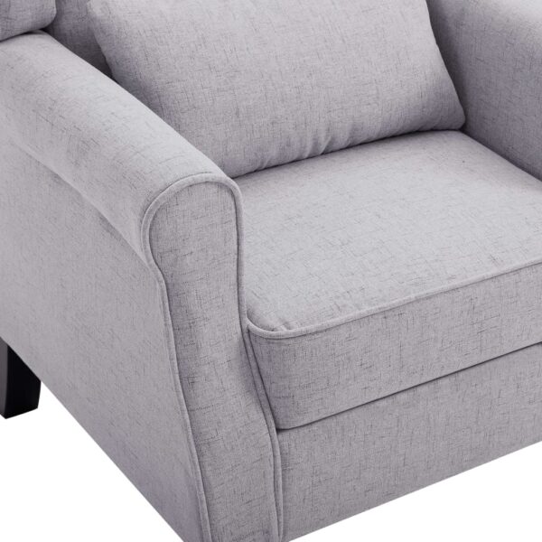 vidaXL Armchair Light Grey Fabric - Image 6