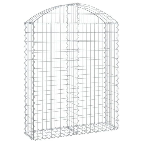 vidaXL Arched Gabion Basket 100x30x120/140 cm Galvanised Iron - Image 2