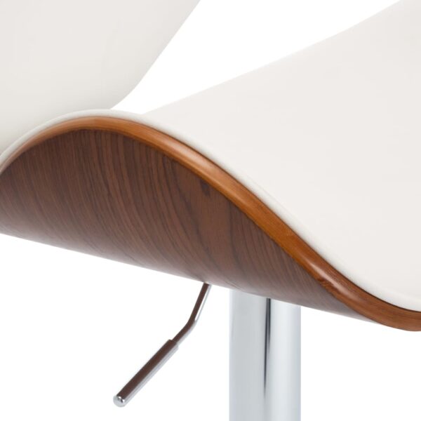vidaXL Bar Stool White Faux Leather - Image 5
