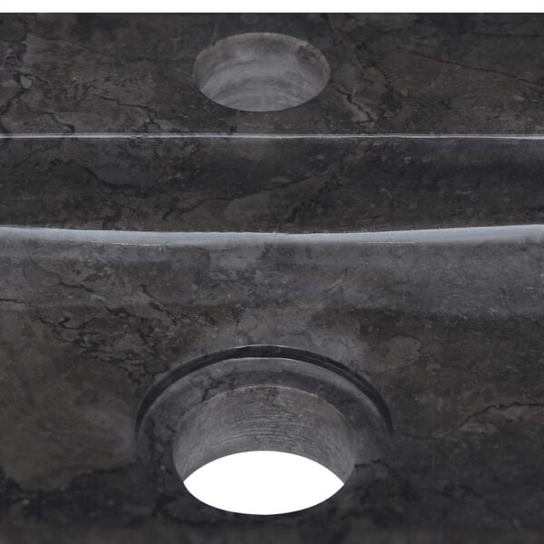 vidaXL Wall-mounted Sink Black 38x24x6.5 cm Marble - Image 8