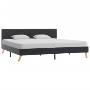 vidaXL Bed Frame without Mattress Grey Fabric 183x203 cm King
