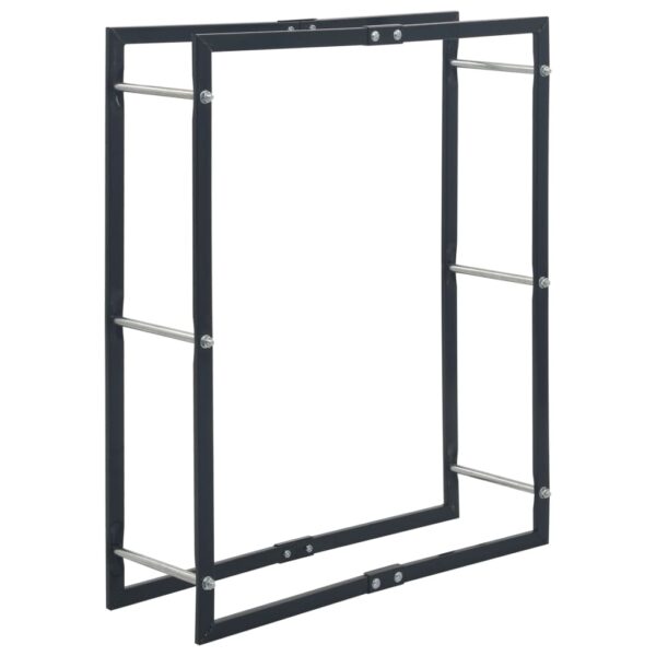 vidaXL Firewood Rack Black 80x25x100 cm Steel - Image 2