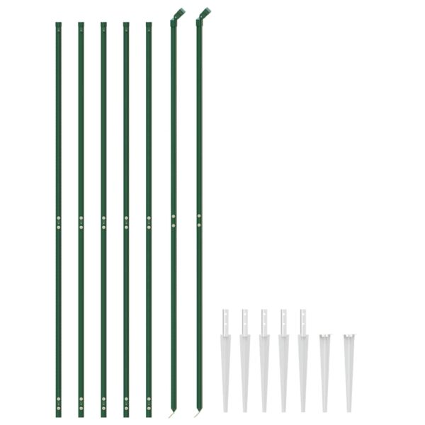 vidaXL Chain Link Fence with Spike Anchors Green 1.6x10 m - Image 3